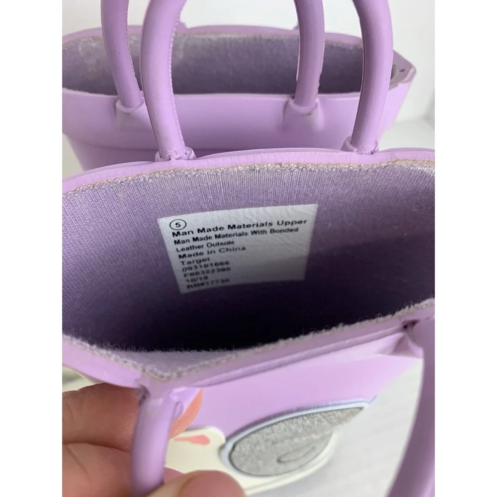 Cat & Jack Toddler Girls Unicorn Rain Boots Purple White Glitter Size‎ 5